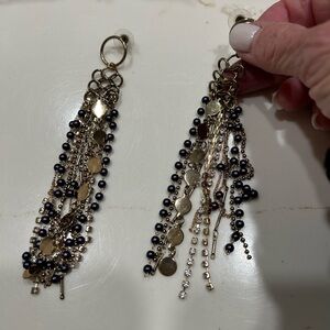 Free People Gold and Black Beaded Earrings